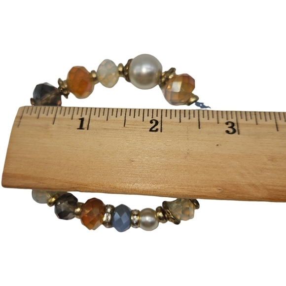 🩵Elegant Multicolor Art Glass Beaded Bracelet - Picture 5 of 5